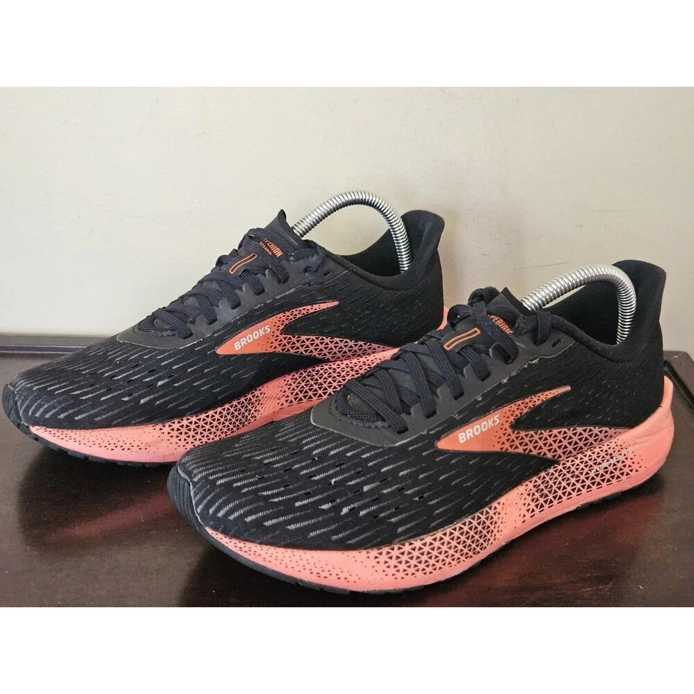 Brooks Womens Hyperion Tempo Running Shoes Black Neon Pink Size 9.5 Sneakers - Picture 2 of 7